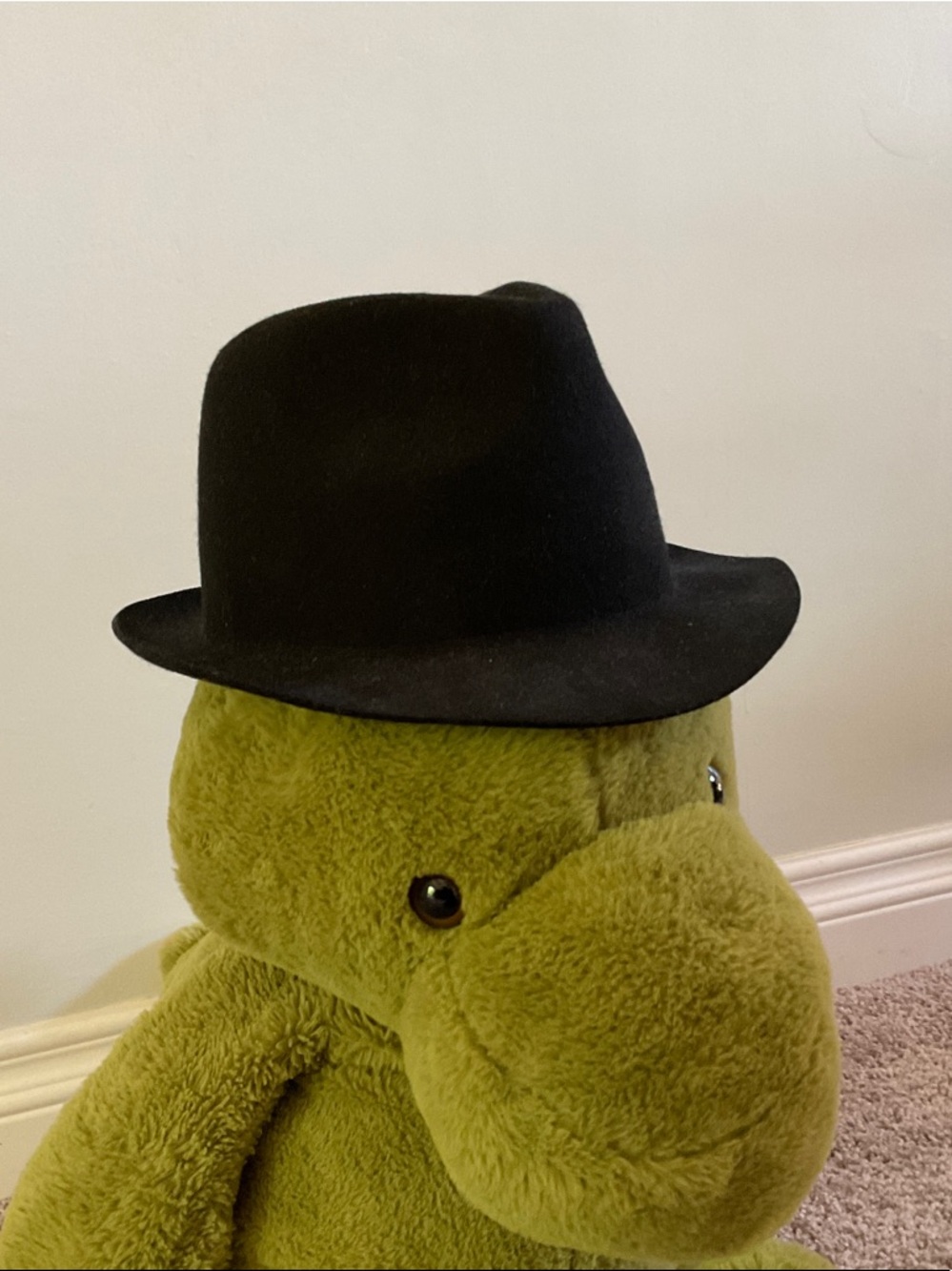 ZARA Black WOOL Fedora Hat, 57 cm/USA medium